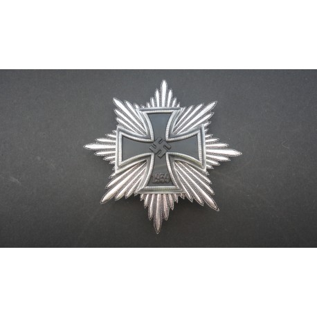 WW2 German Breast Big Star with Iron Cross - Silver